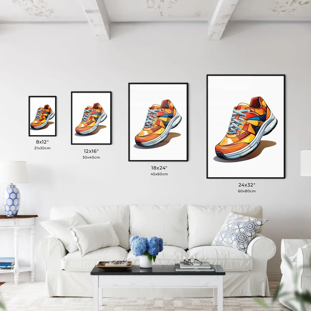 Colorful Shoe With White Sole Art Prin Wall Art