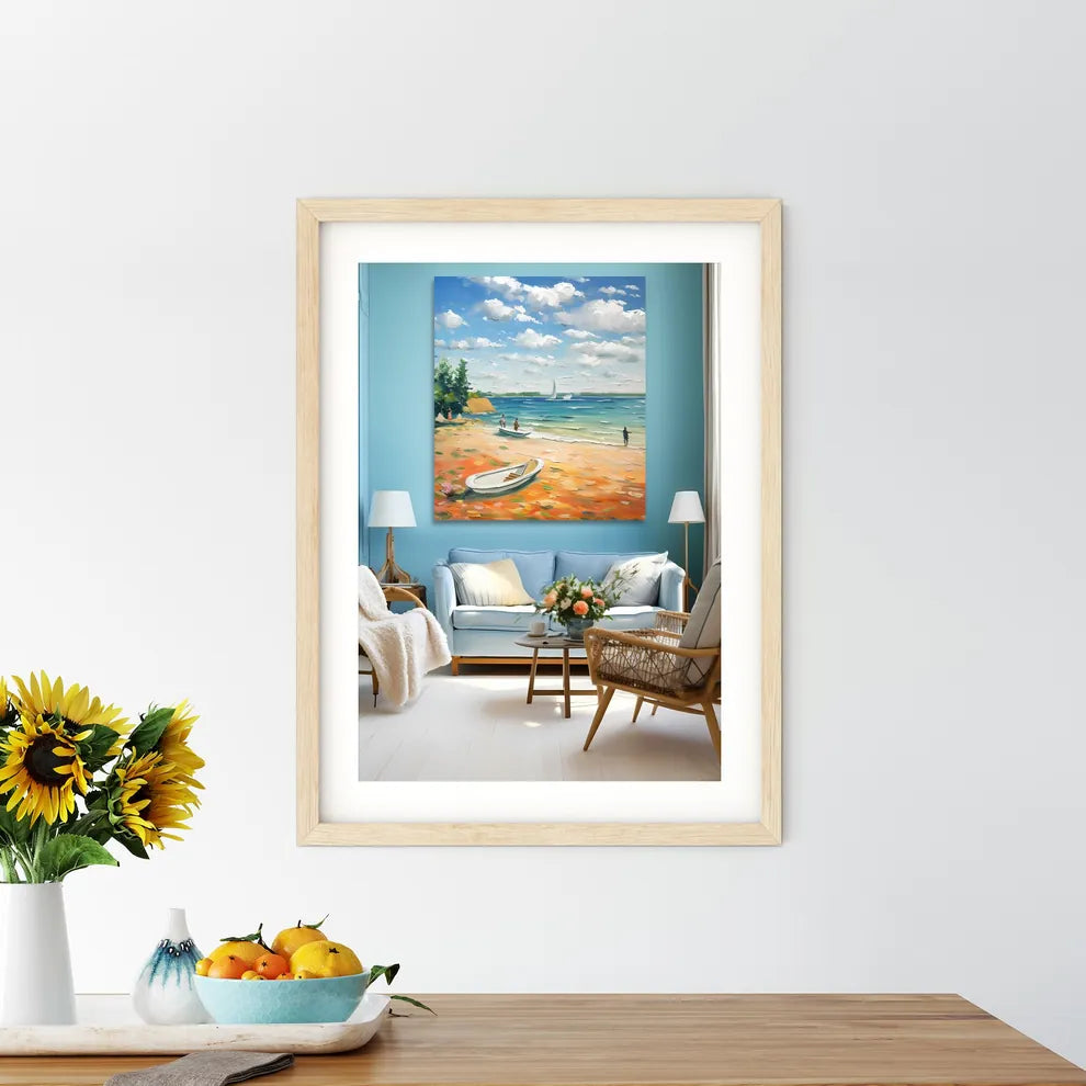 Painting On A Wall Above A Couch Art Prin - Kitchen Hangings