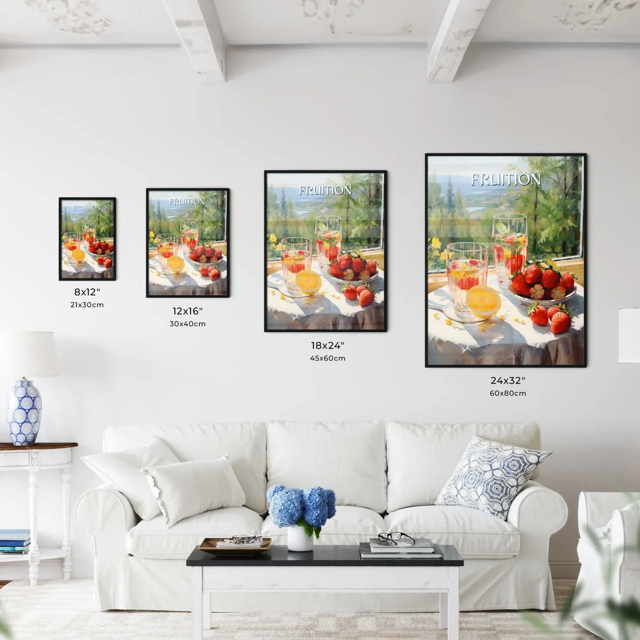Painting Of A Bowl Of Fruit And Glasses Of W - Kitchen Hangings