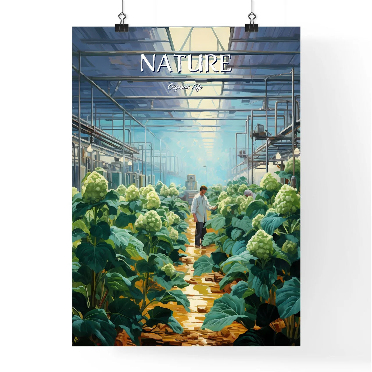 Man Walking In A Plant Art Prin Poster