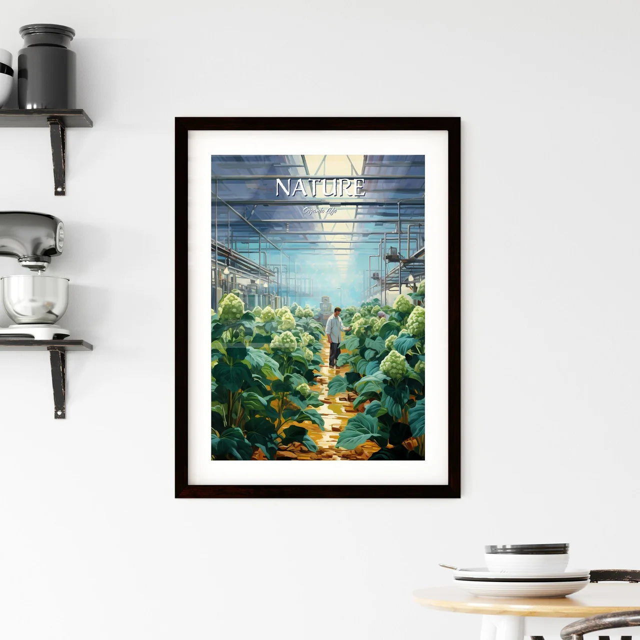 Man Walking In A Plant Art Prin Framed Print
