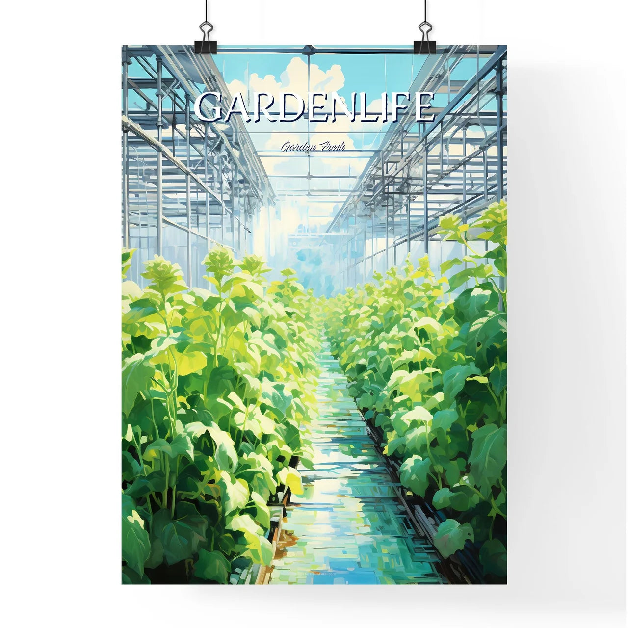 Green Plants Growing In A Greenhouse Art Pri Poster