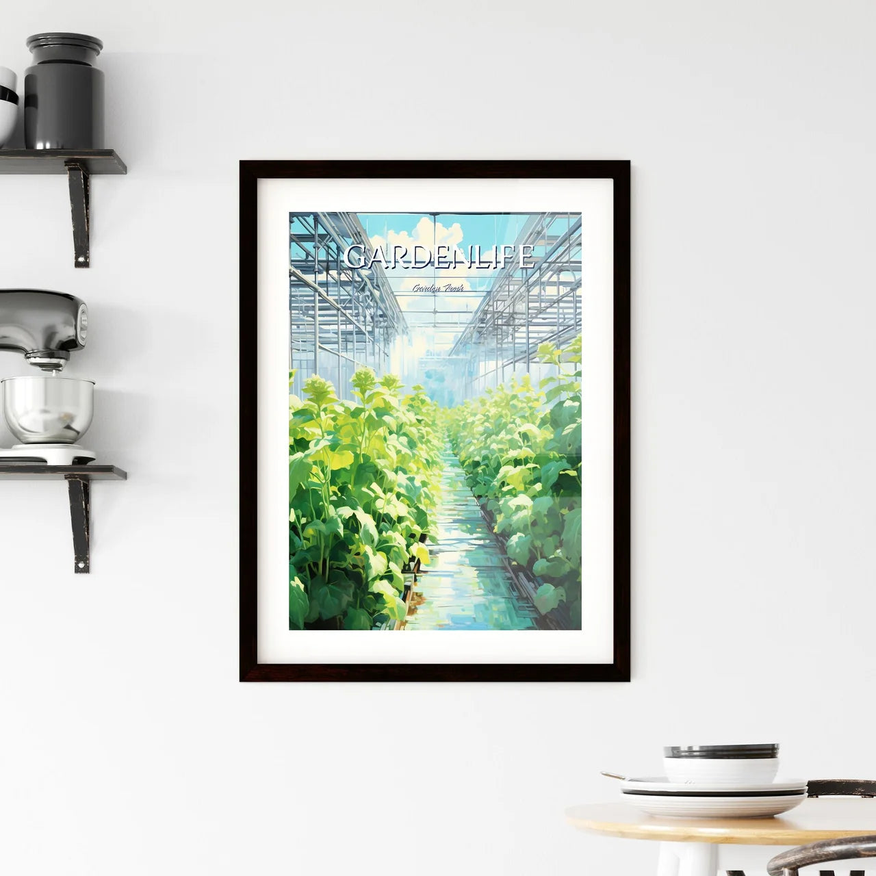 Green Plants Growing In A Greenhouse Art Pri Framed Print