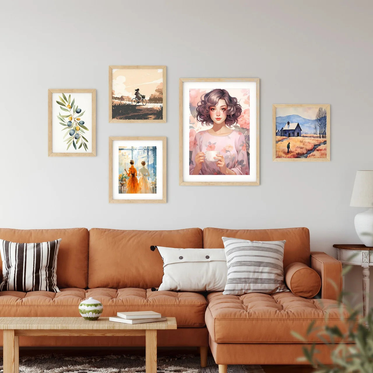 Woman Holding A Cup Art Prin Framed Print