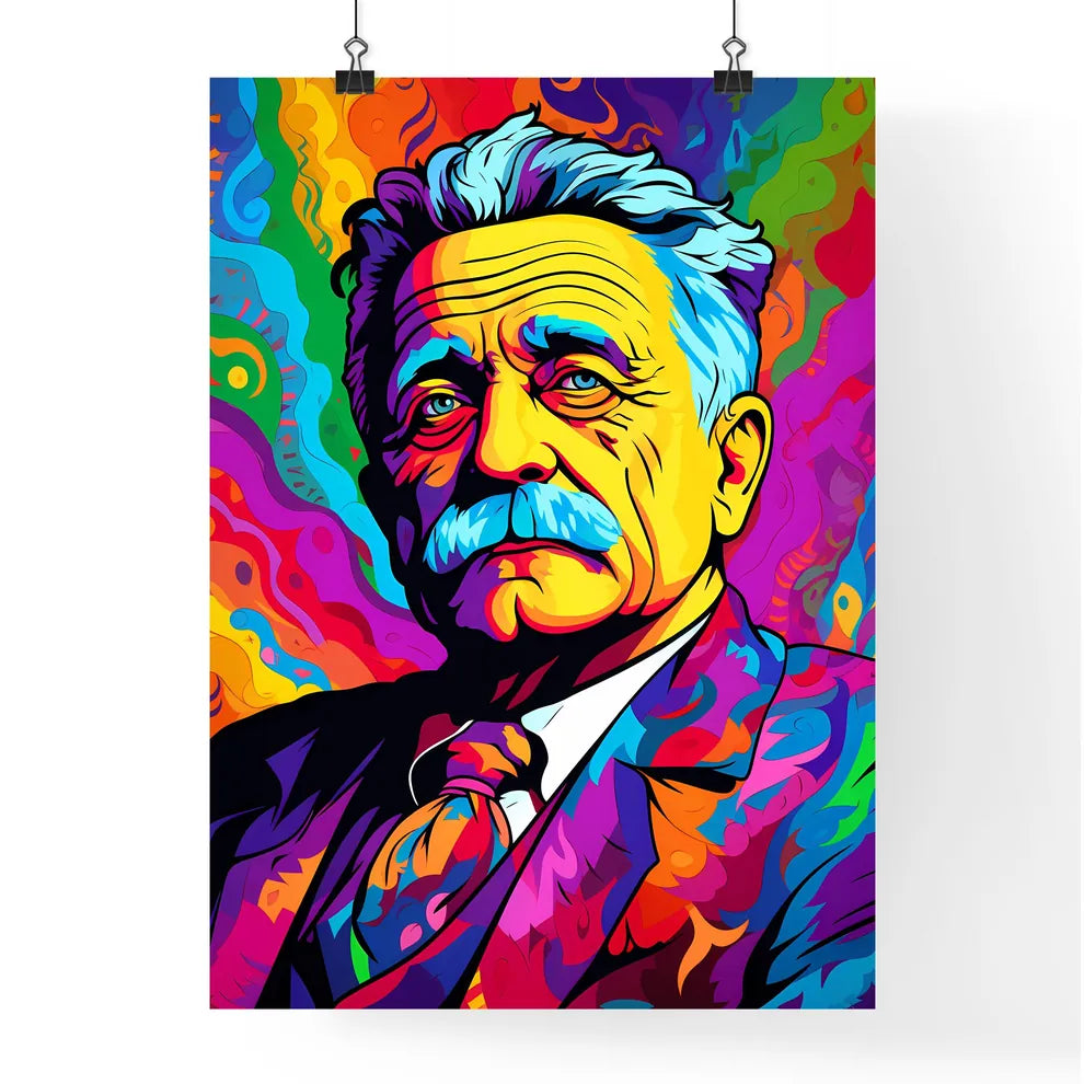 Man With A Mustache And A Tie Art Prin Poster