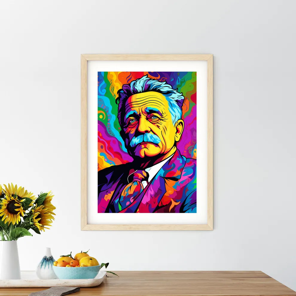 Man With A Mustache And A Tie Art Prin Size Chart