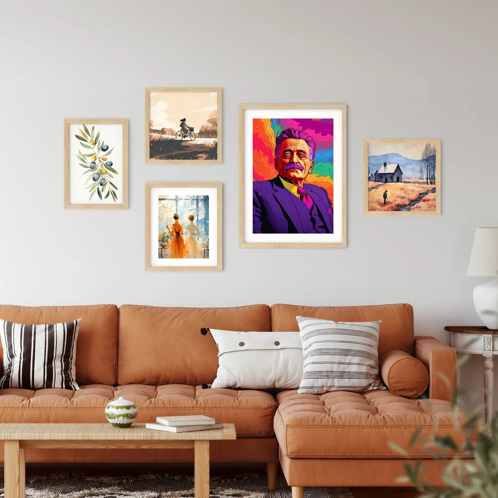 Man With A Mustache And Purple Suit Art Prin Hangings