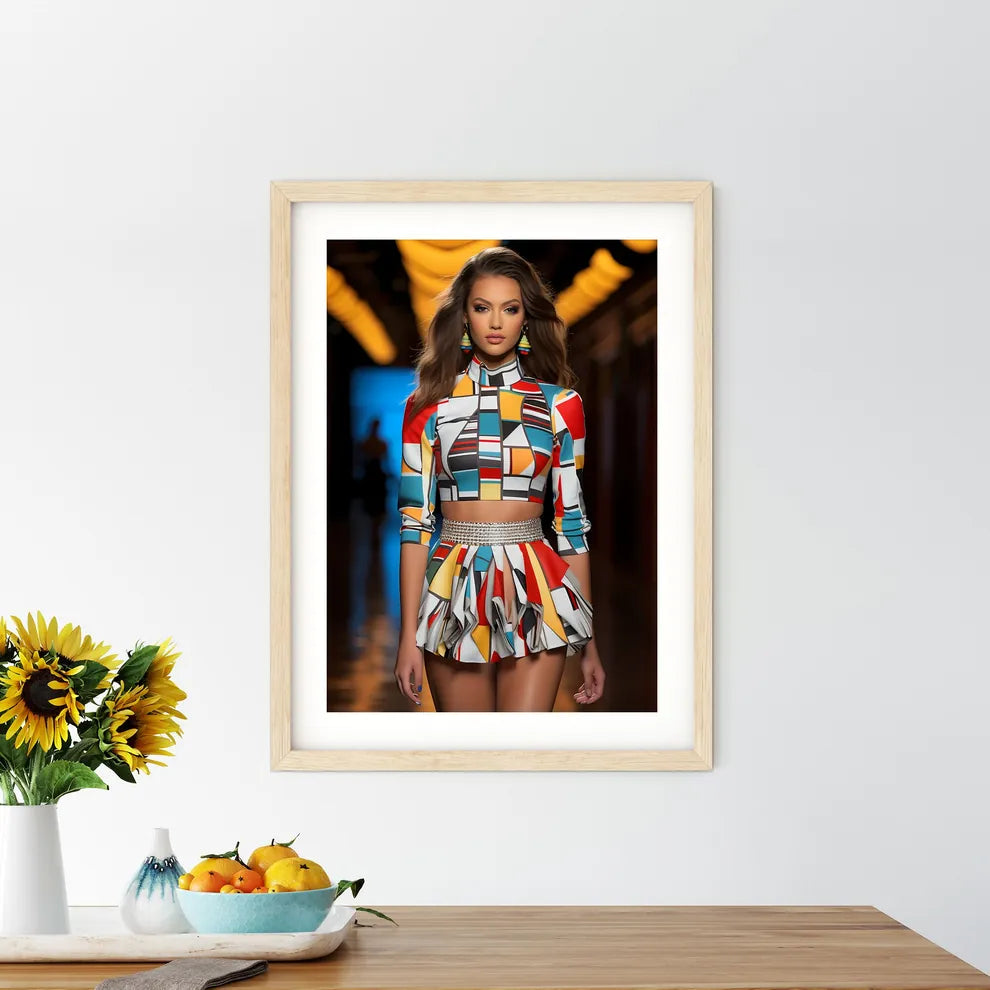 Woman In A Colorful Outfit Art Prin - Kitchen Hangings