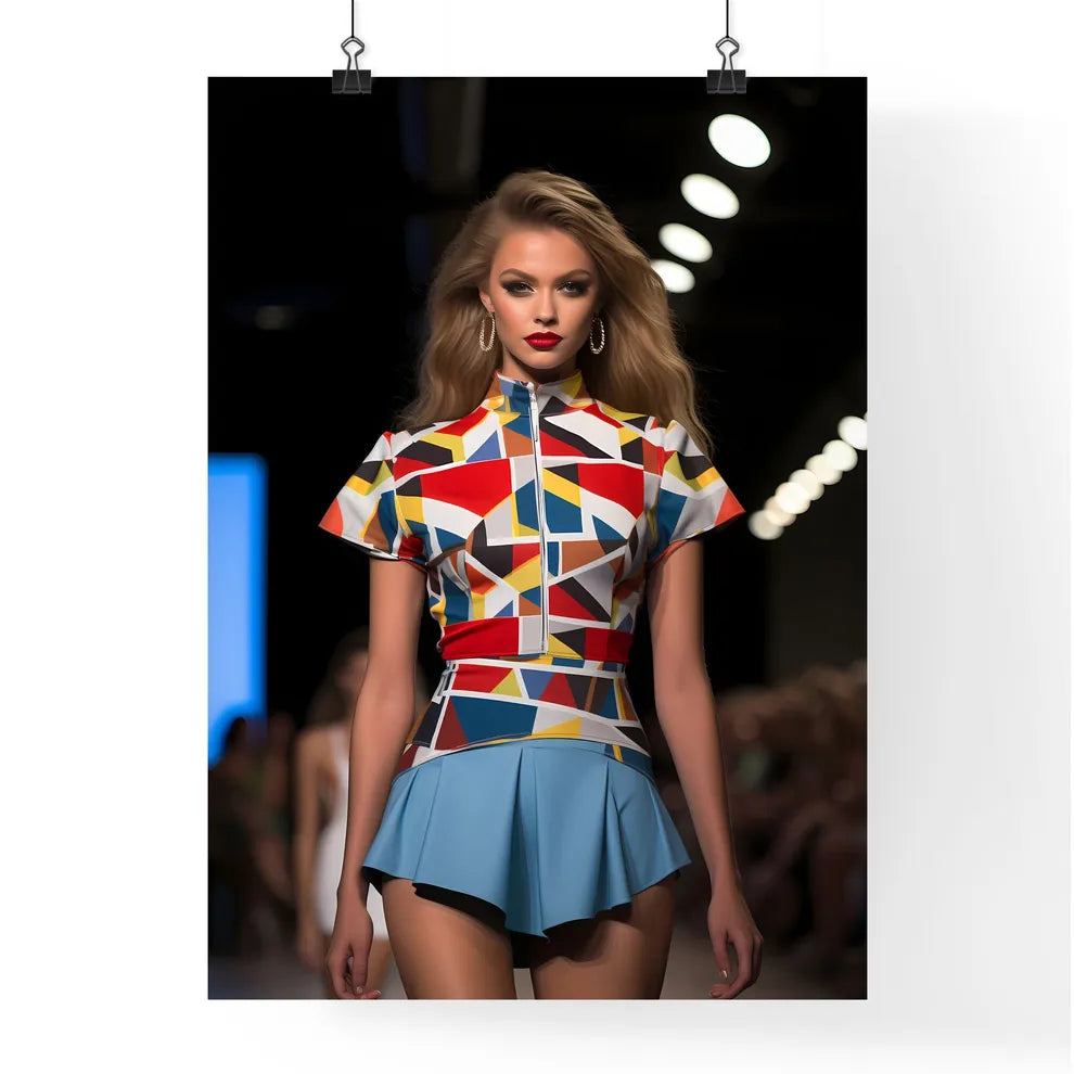Woman Walking Down A Runway Art Prin Poster