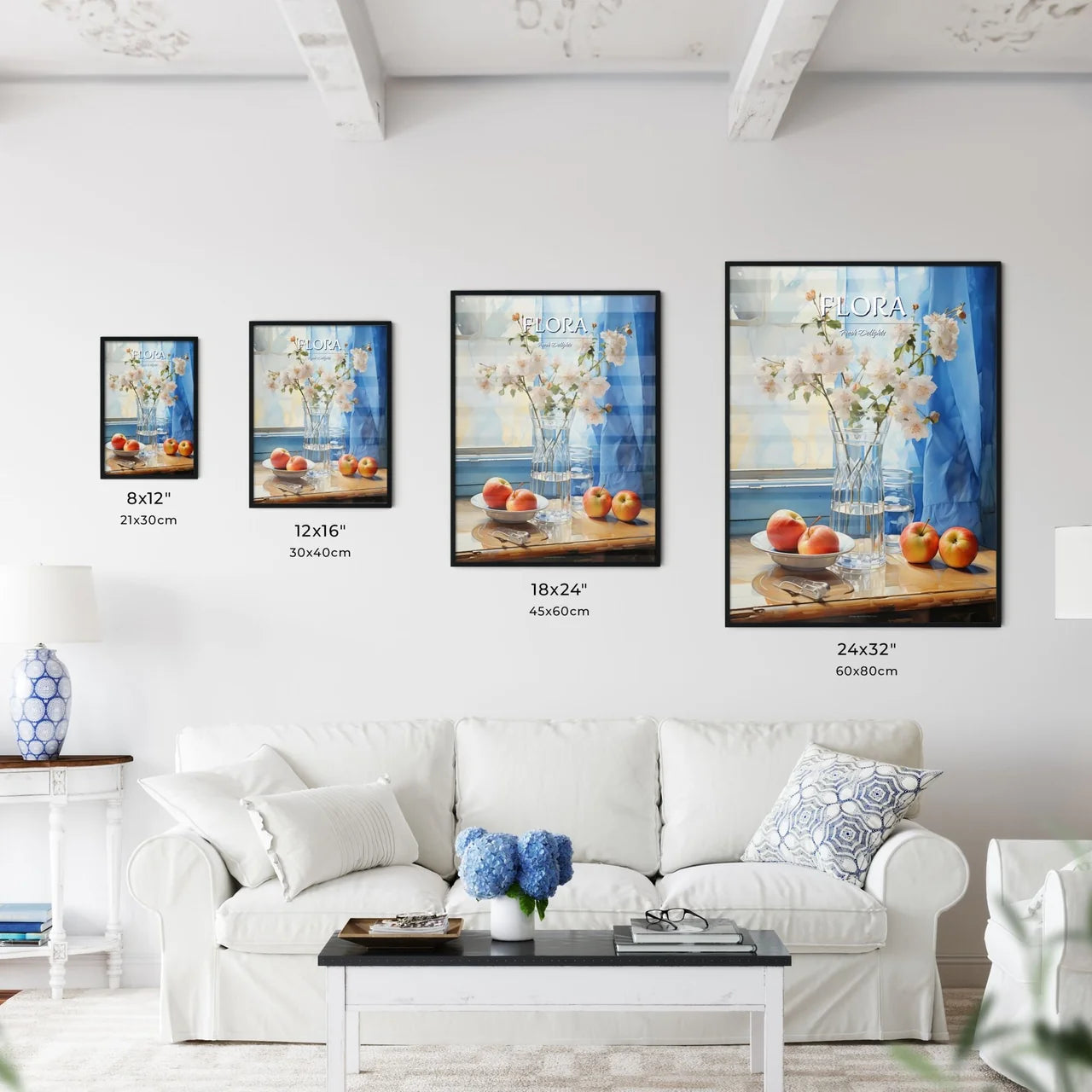 Vase Of Flowers And Apples On A Table Art Pr - Kitchen Hangings