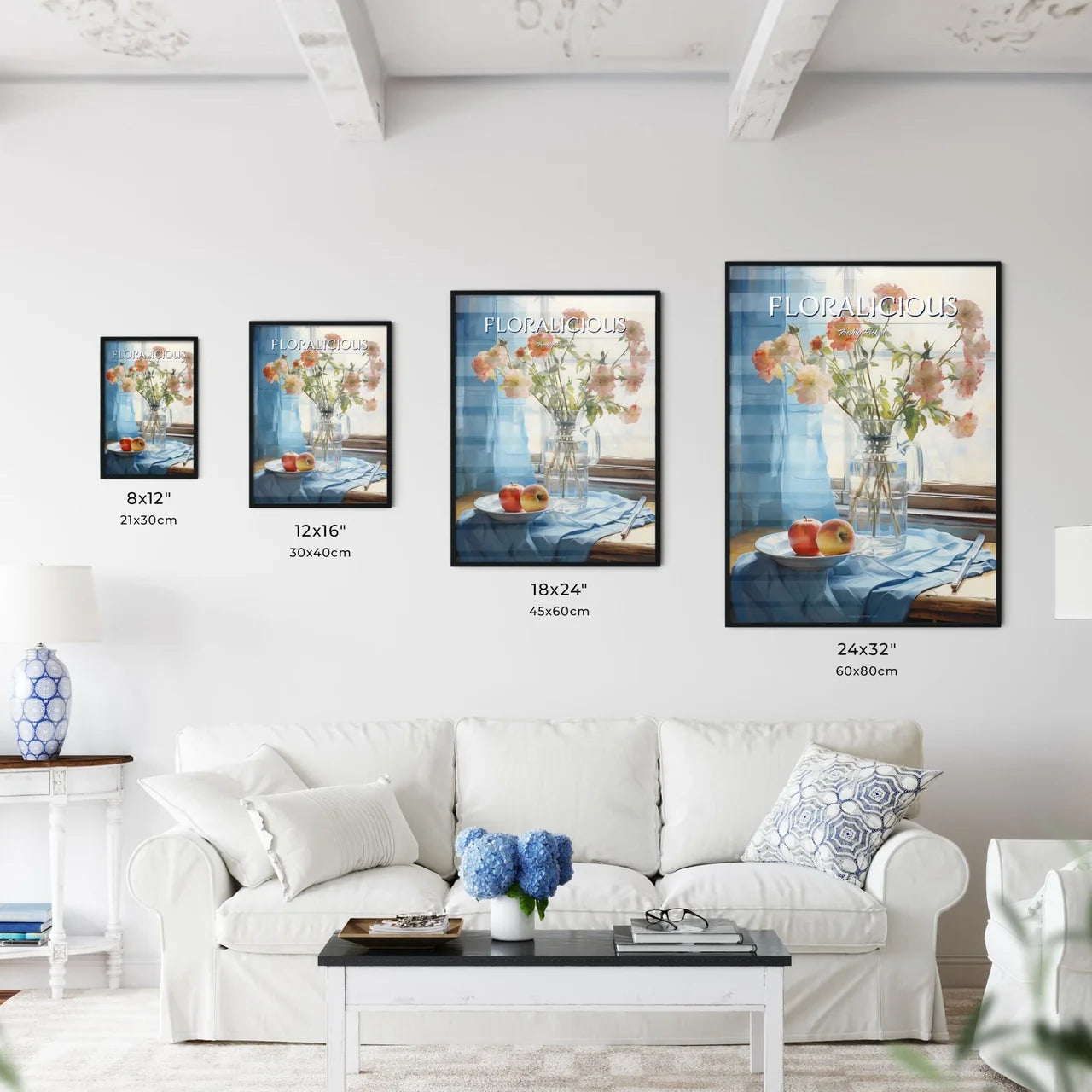 Vase Of Flowers And Apples On A Plate Art Pr - Kitchen Hangings