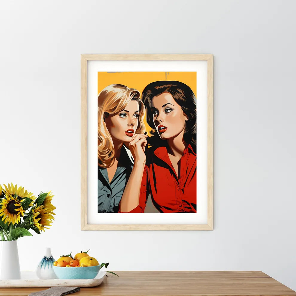 Couple Of Women Looking At Each Other Art Pr - Kitchen Hangings