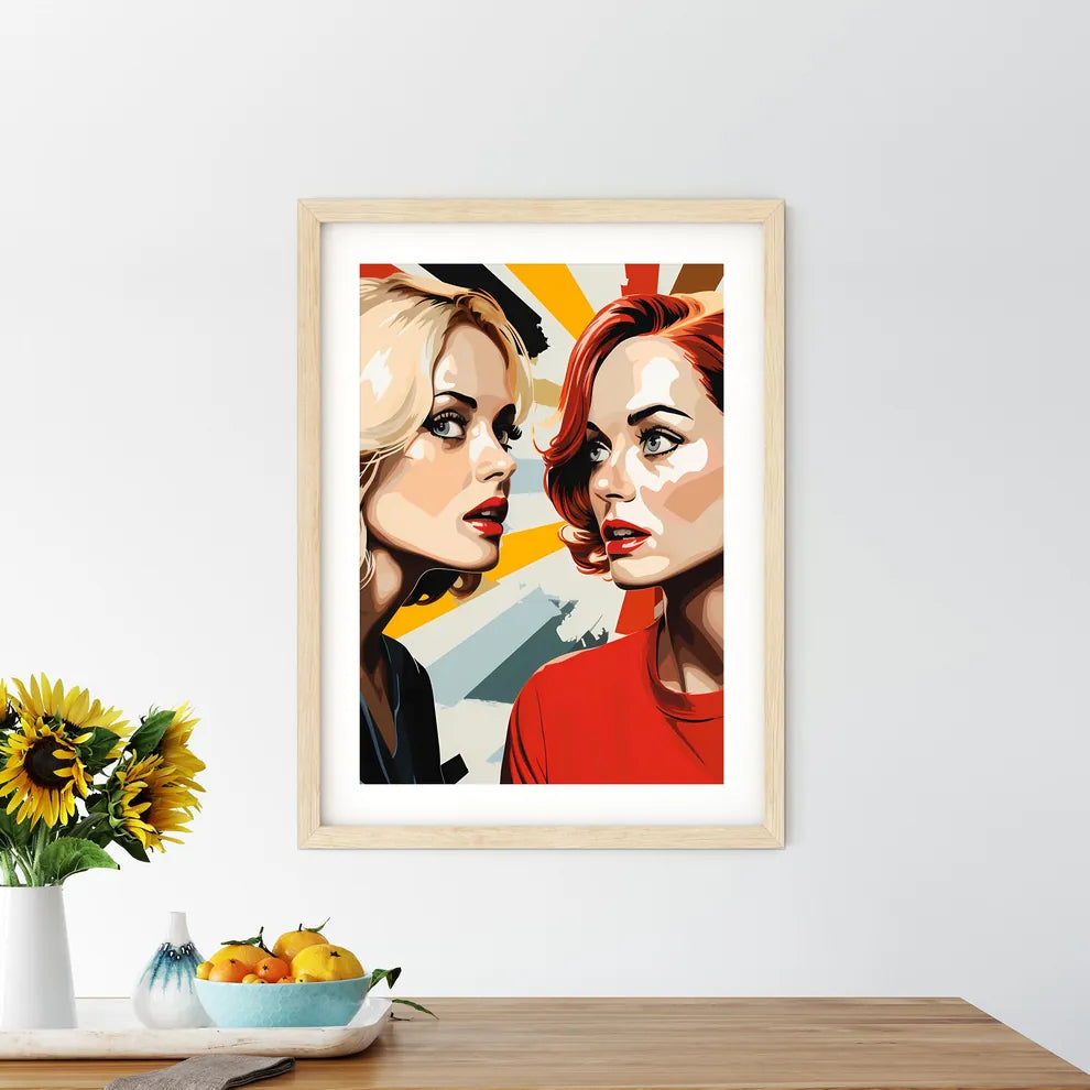 Woman Looking At Another Woman Art Prin - Kitchen Hangings