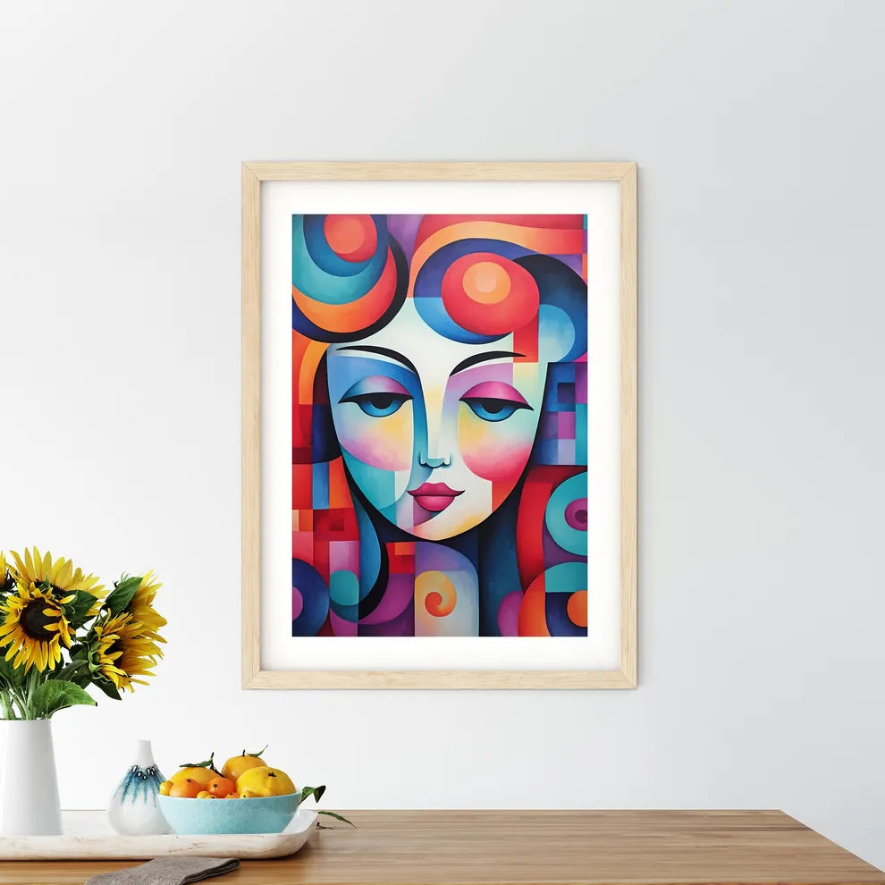 Painting Of A Womans Face Art Prin - Kitchen Hangings