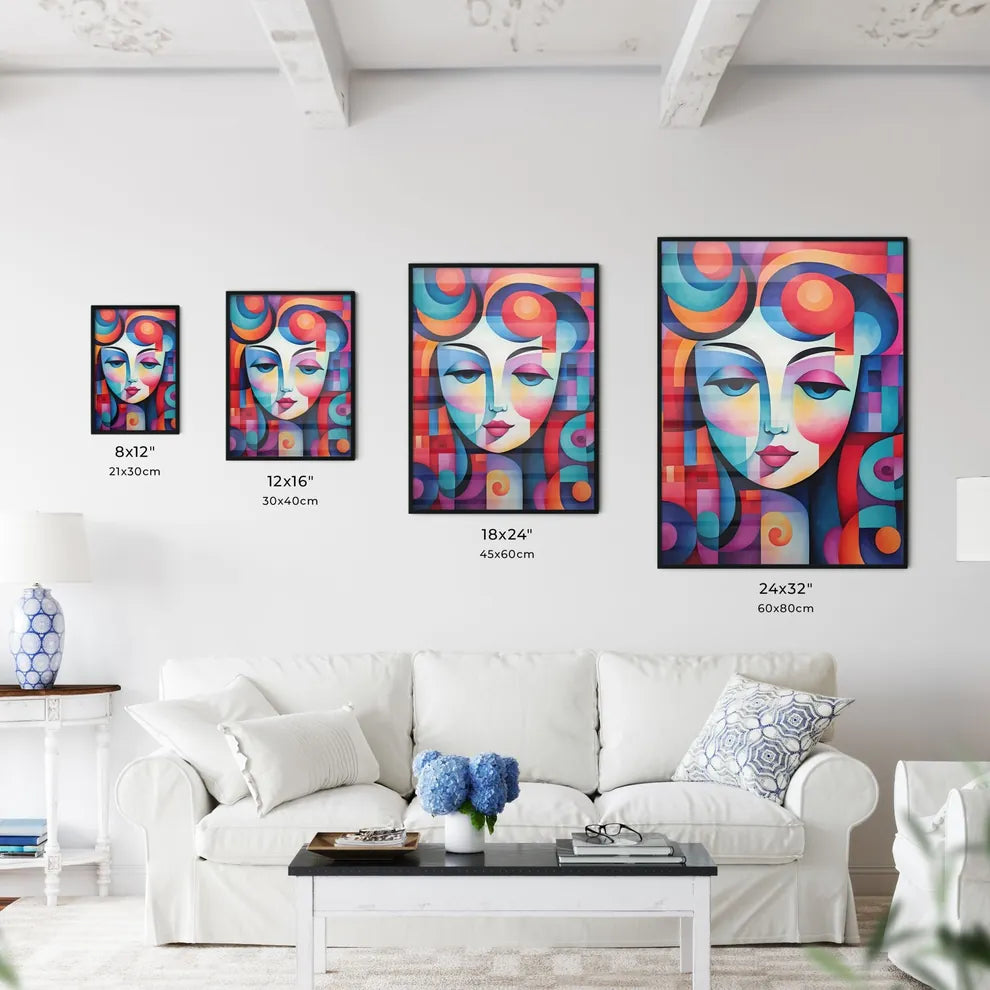 Painting Of A Womans Face Art Prin Wall Art