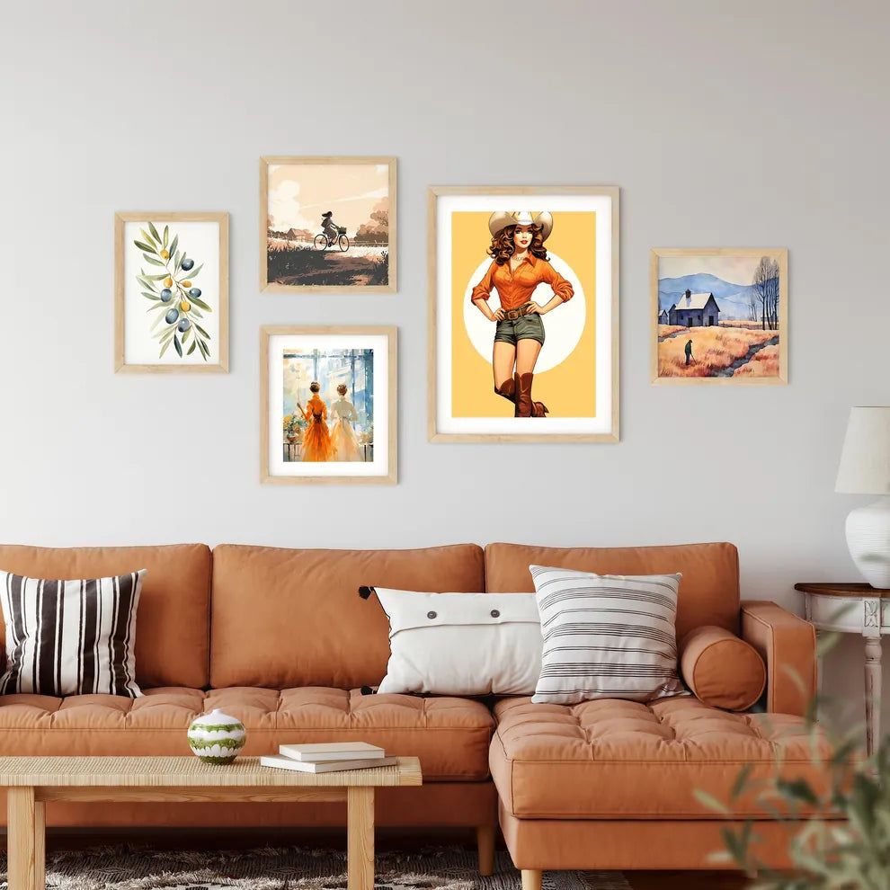 Woman In A Cowboy Hat Art Prin Framed Print