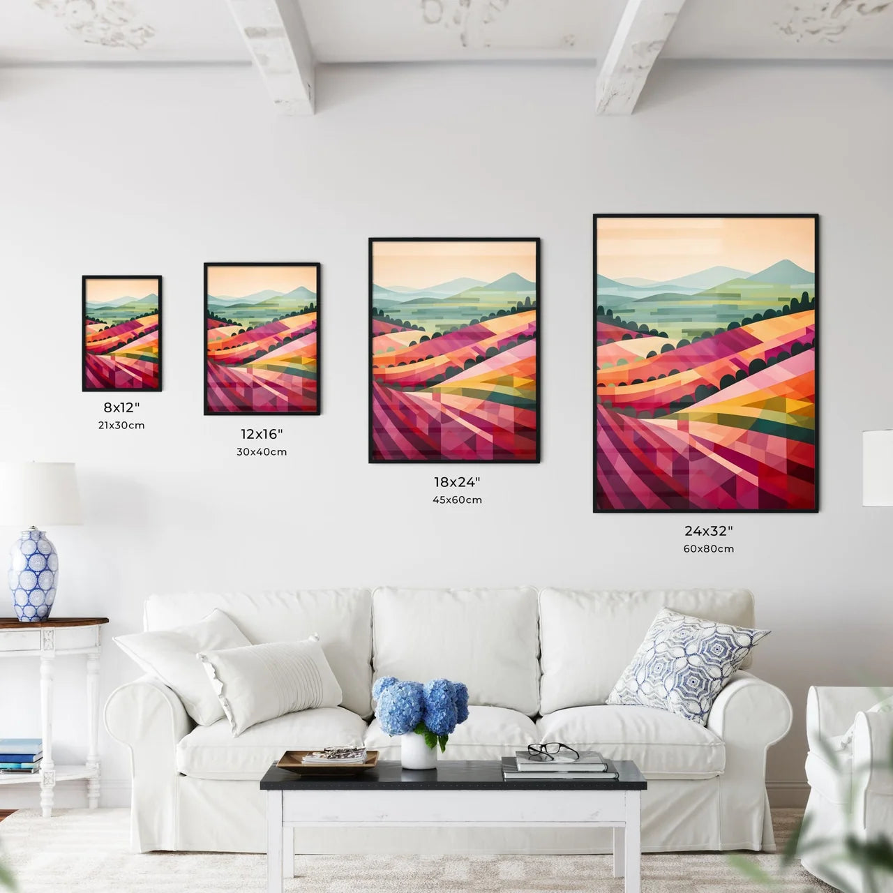 Colorful Landscape With Hills And Hills Art  Wall Art