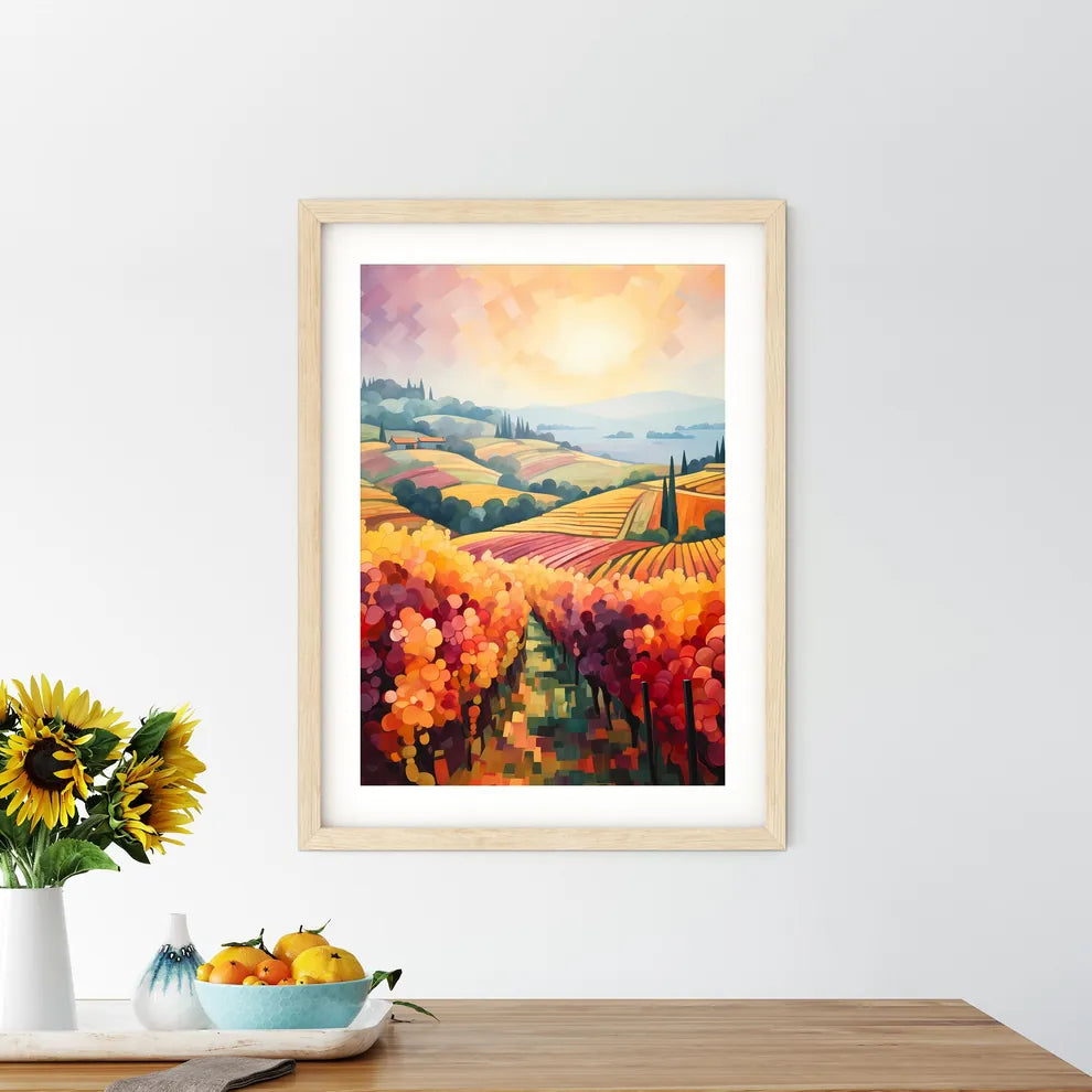 Painting Of A Landscape With Trees And Hills - Kitchen Hangings