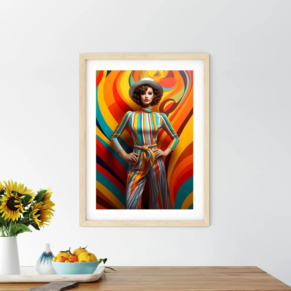 A Woman In A Colorful Outfit Art Prin - Kitchen Hangings