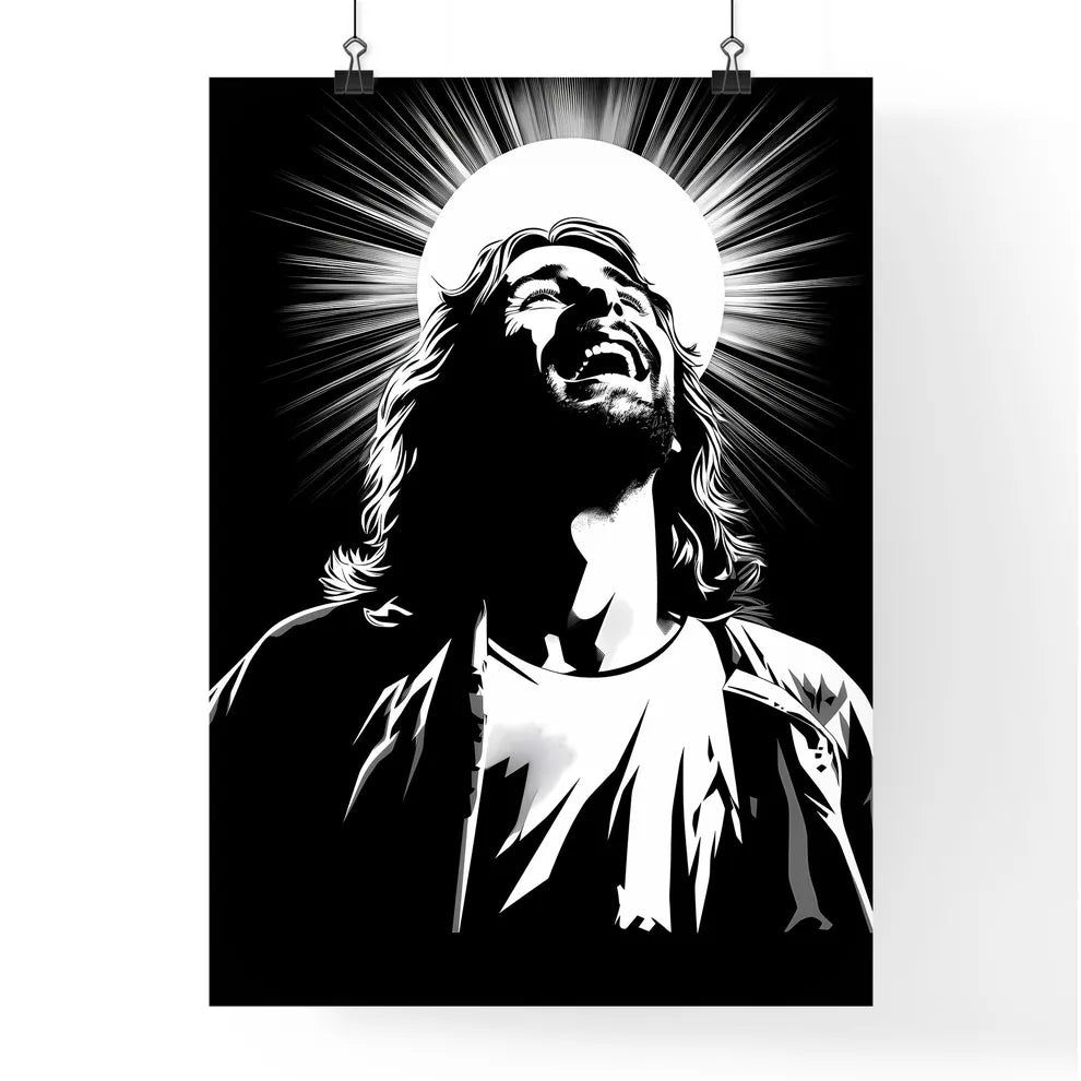 A Man With Long Hair Laughing With The Andy  Poster