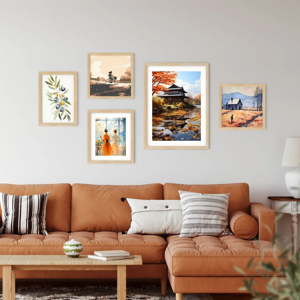 A Building Next To A Body Of Water Art Print Custom Print