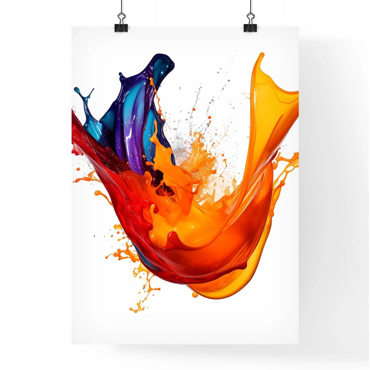 A Colorful Paint Splashing Out Of A White Ba Poster