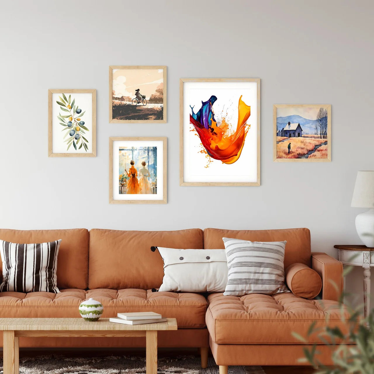 A Colorful Paint Splashing Out Of A White Ba Framed Print