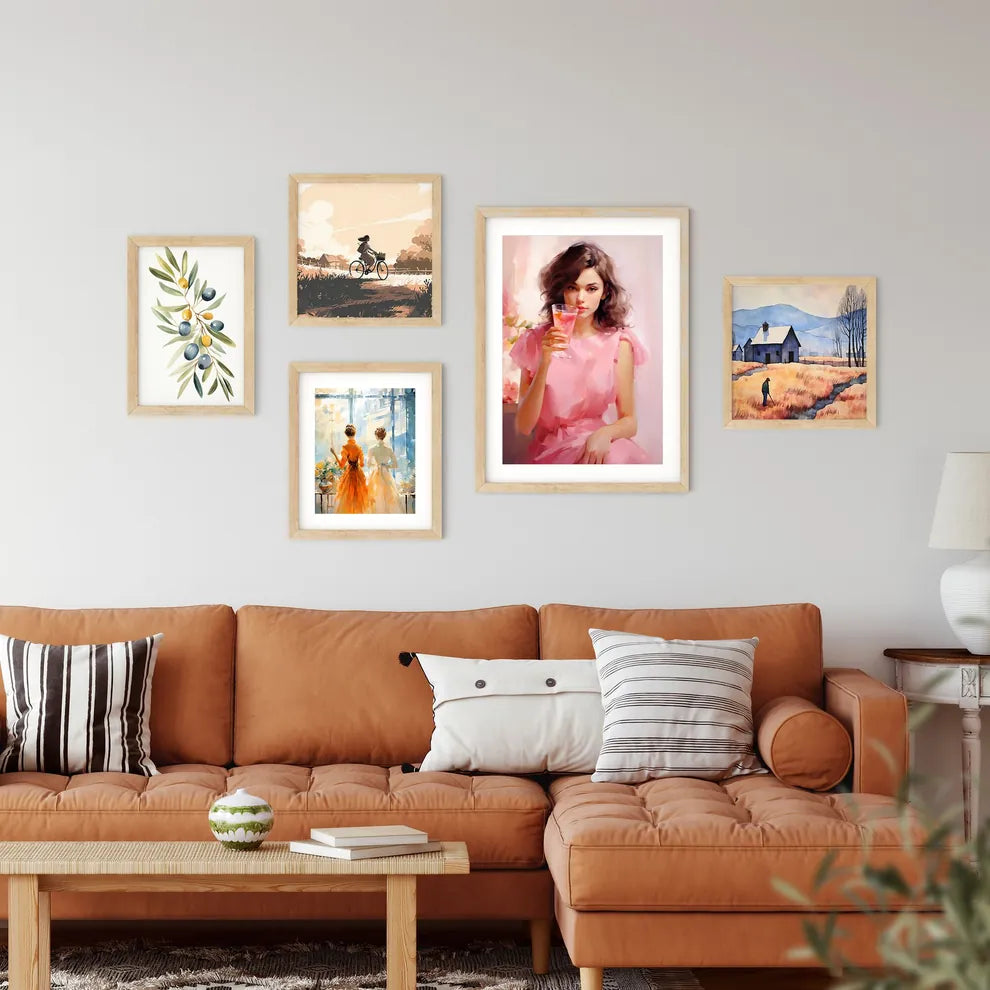 A Woman Holding A Glass Of Liquid Art Prin Framed Print