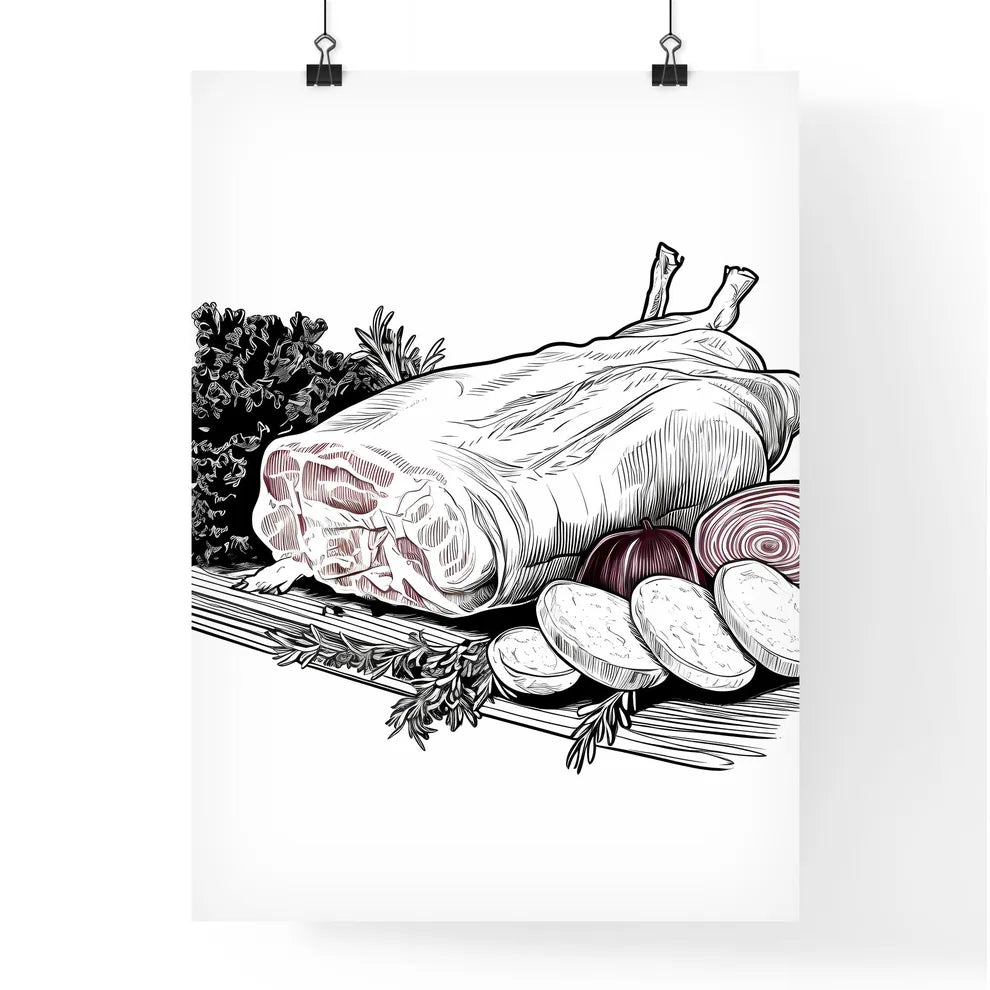 Piece Of Meat With Vegetables Poster