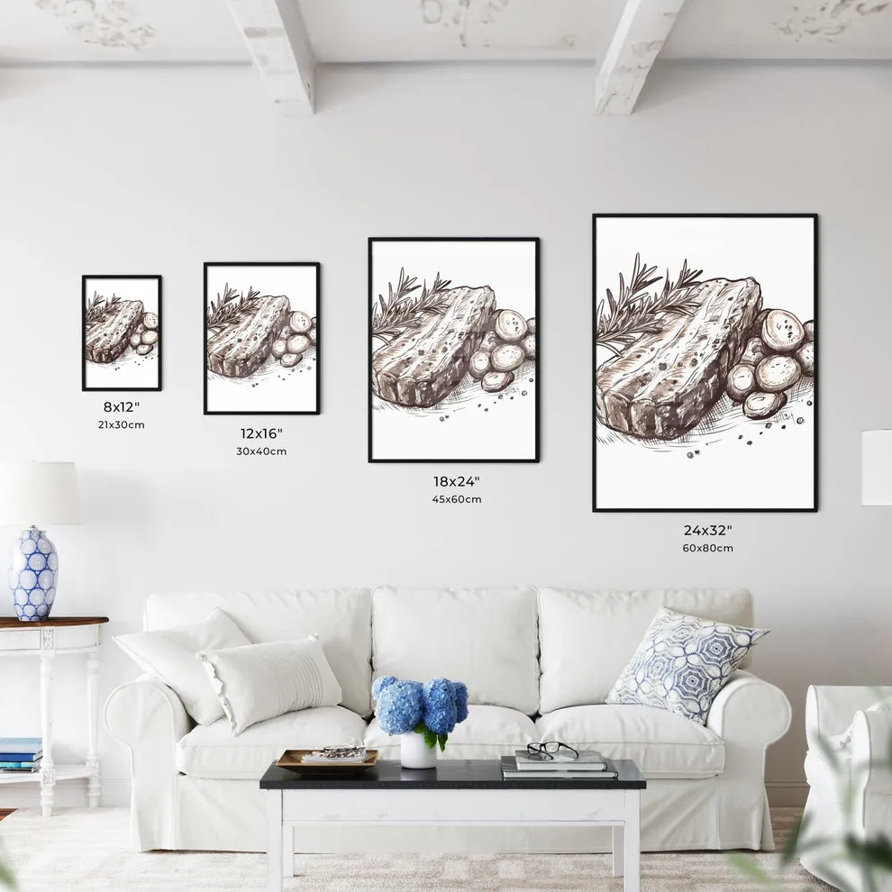 Piece Of Meat With Vegetables And Spices Art Wall Art