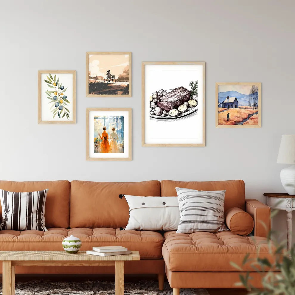 Plate Of Meat And Potatoes Art Prin Framed Print