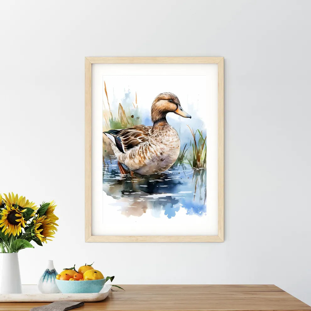 Watercolor Of A Duck In The W Size Chart