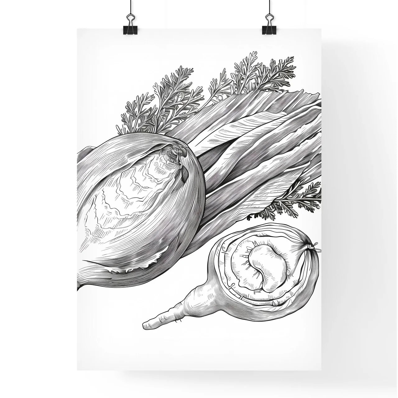 Drawing Of A Vegetable Art Prin Poster