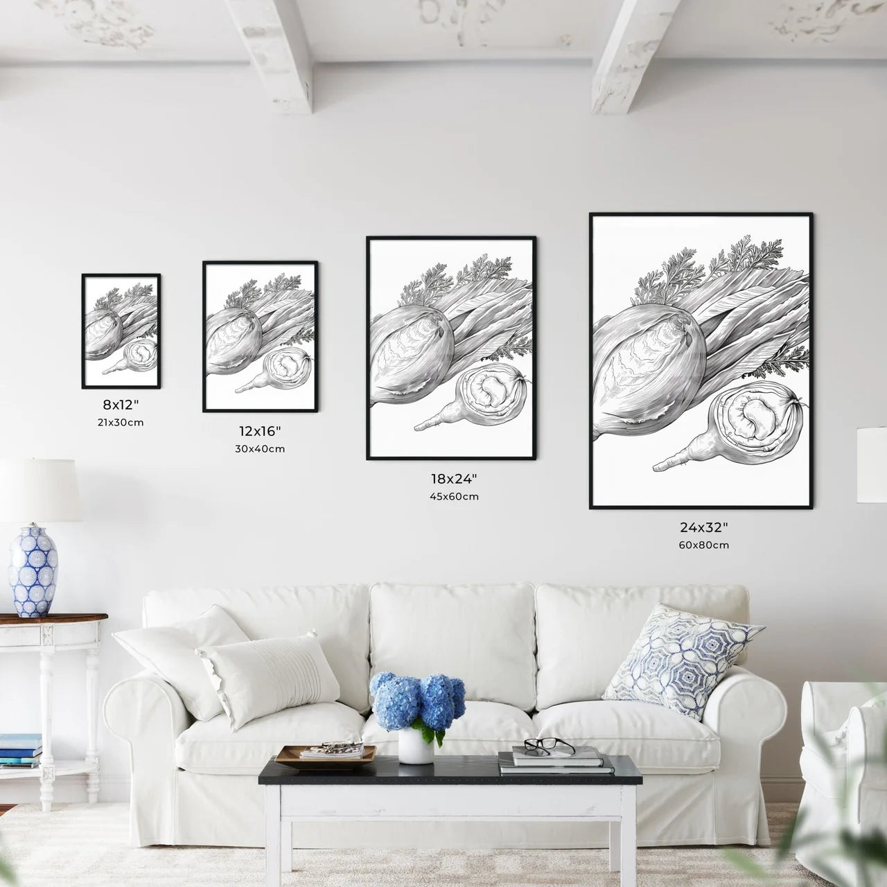 Drawing Of A Vegetable Art Prin Wall Art