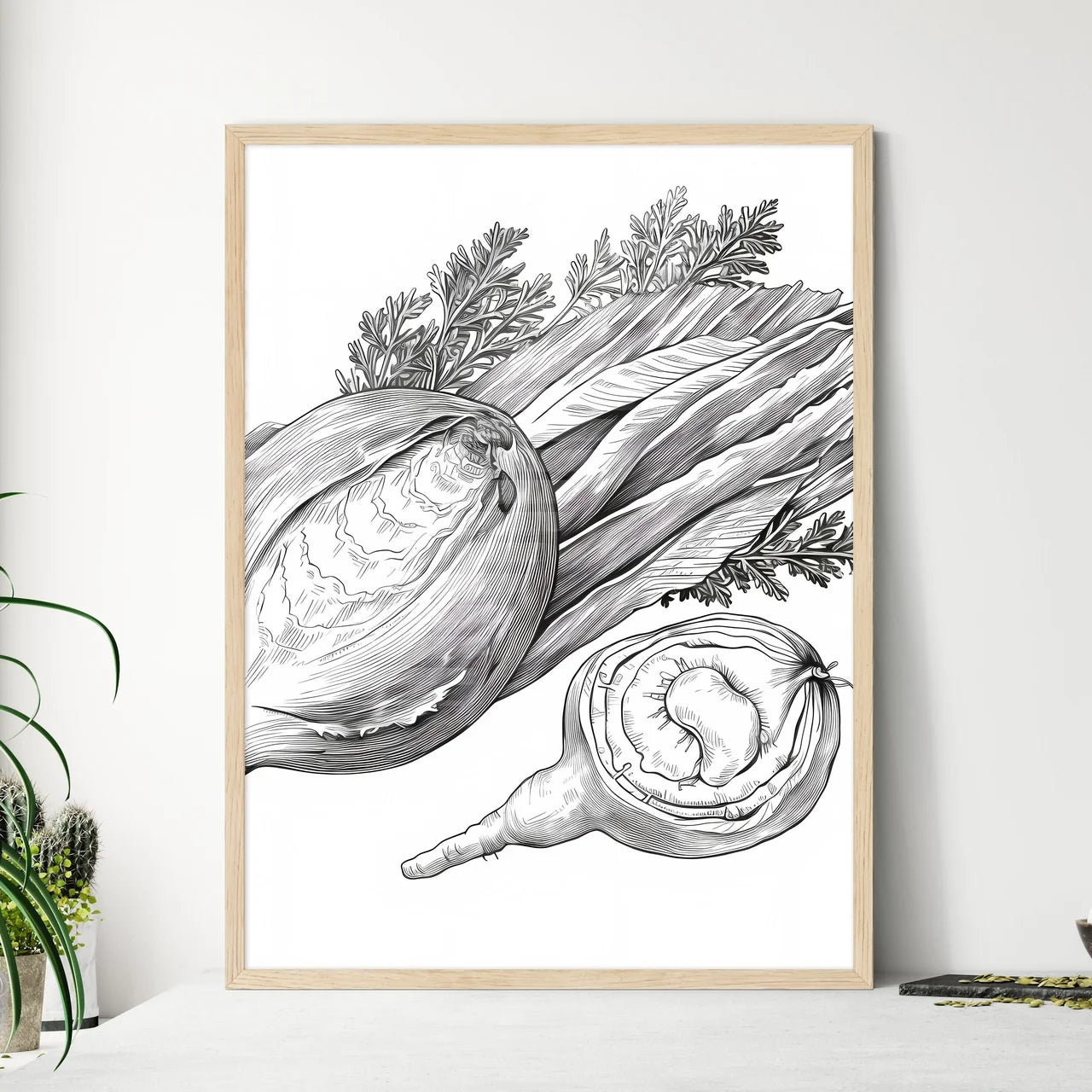 Drawing Of A Vegetable Art Prin - Framed Art Print