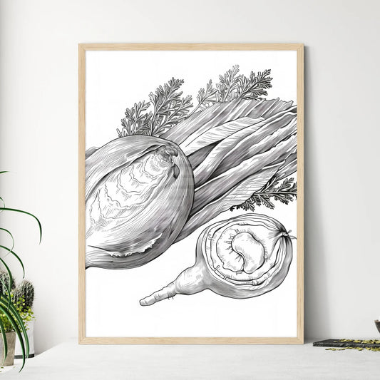 Drawing Of A Vegetable Art Prin - Framed Art Print