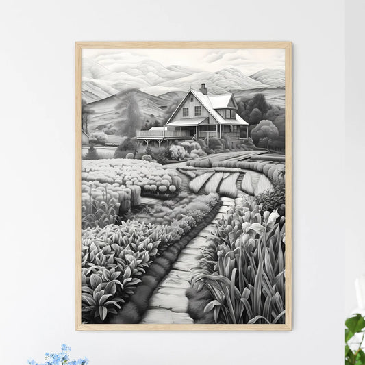 House In A Field Of Flowers Art Print Framed Art