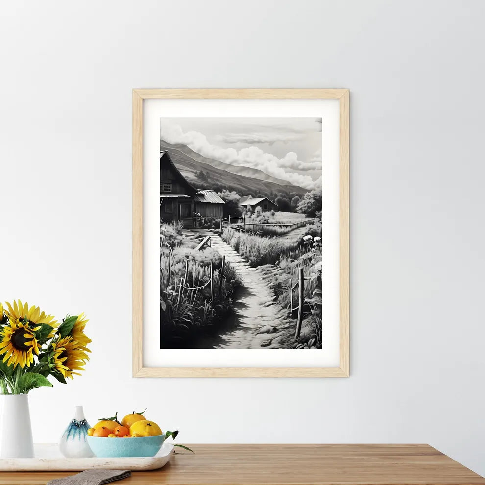 Path Leading To A House Art Print Size Chart