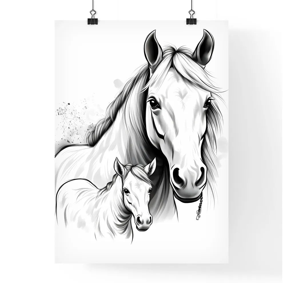 Horse And A Foal Art Print Poster