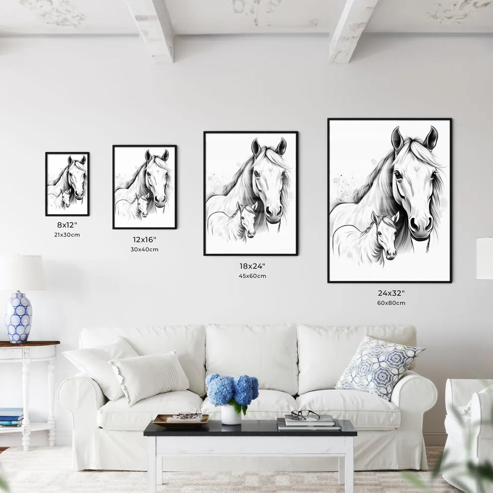 Horse And A Foal Art Print Art Print