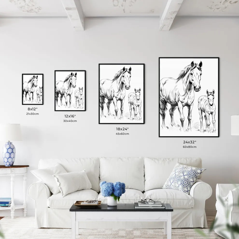 Horse And A Foal Art Print Art Print