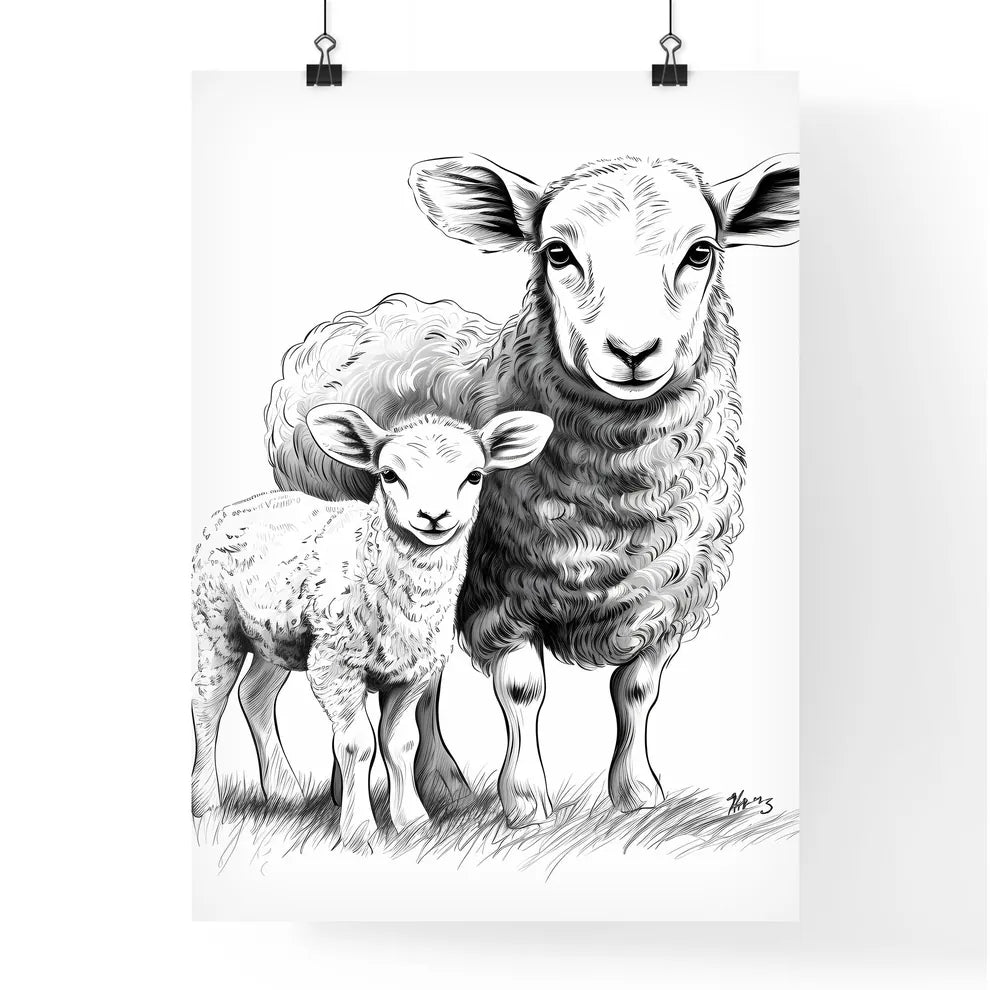 Sheep Standing Next To Each O Poster