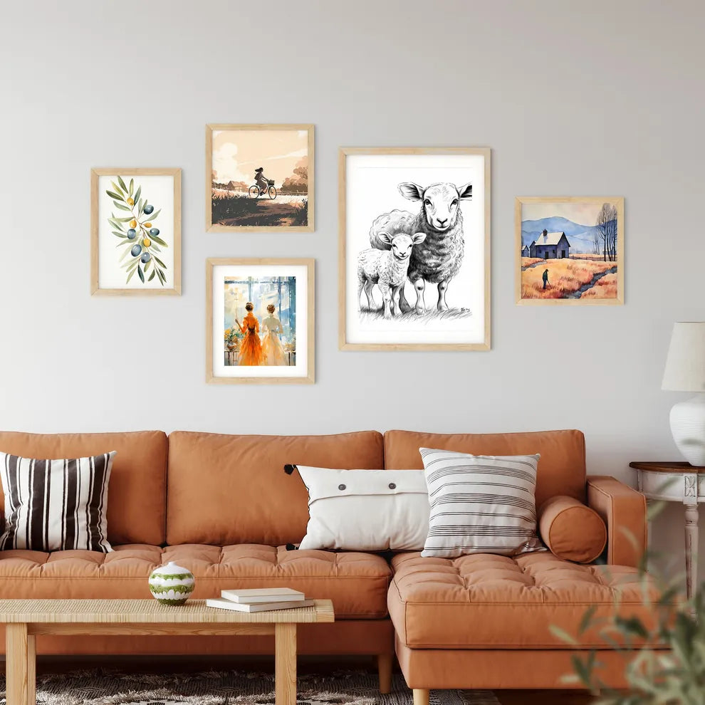 Sheep Standing Next To Each O Framed Print