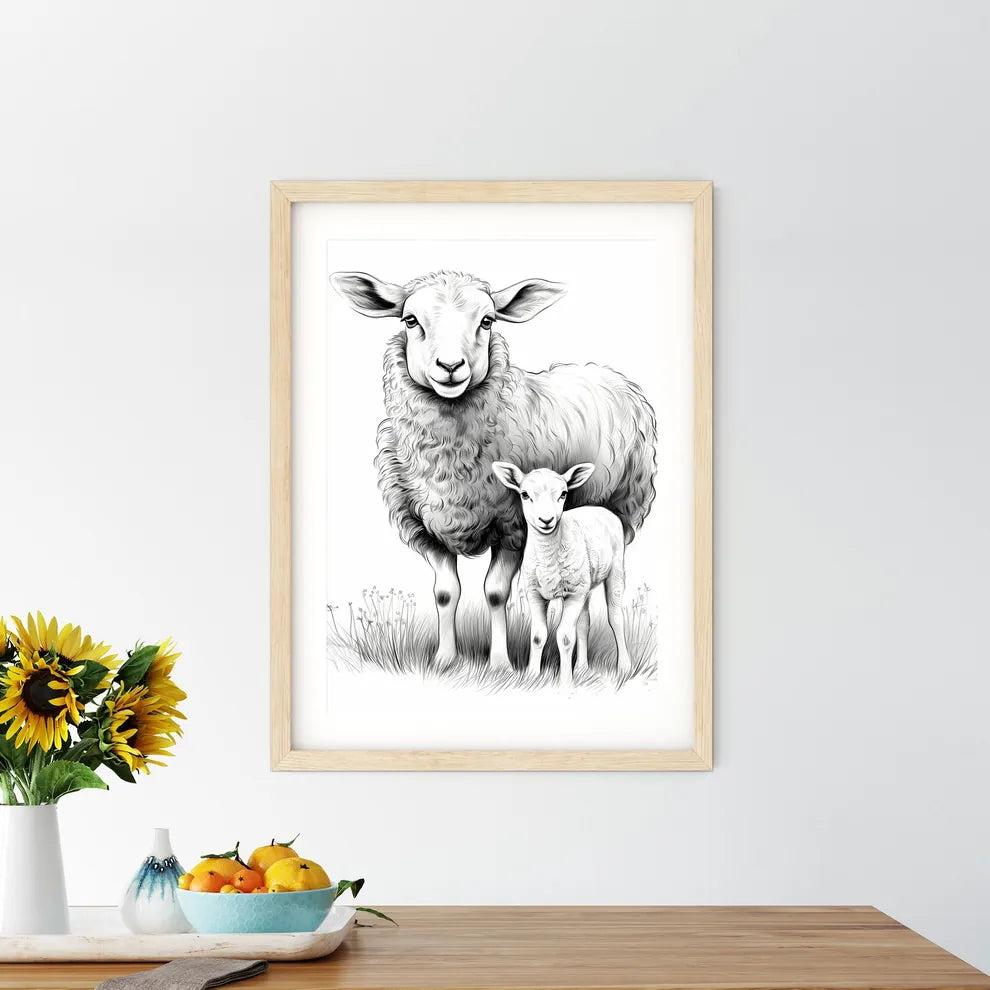 Sheep Standing Next To A Baby Size Chart