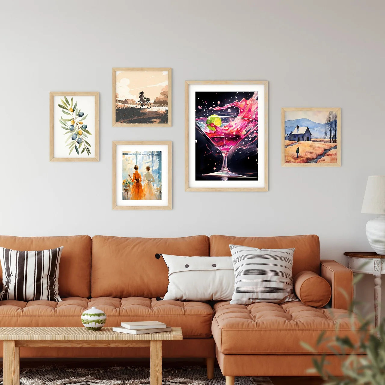 Pink Liquid Splashing In A Martini Glass Art Framed Print