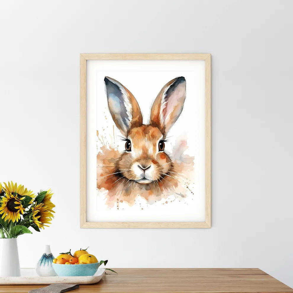 Watercolor Of A Rabbit Art Pr Size Chart