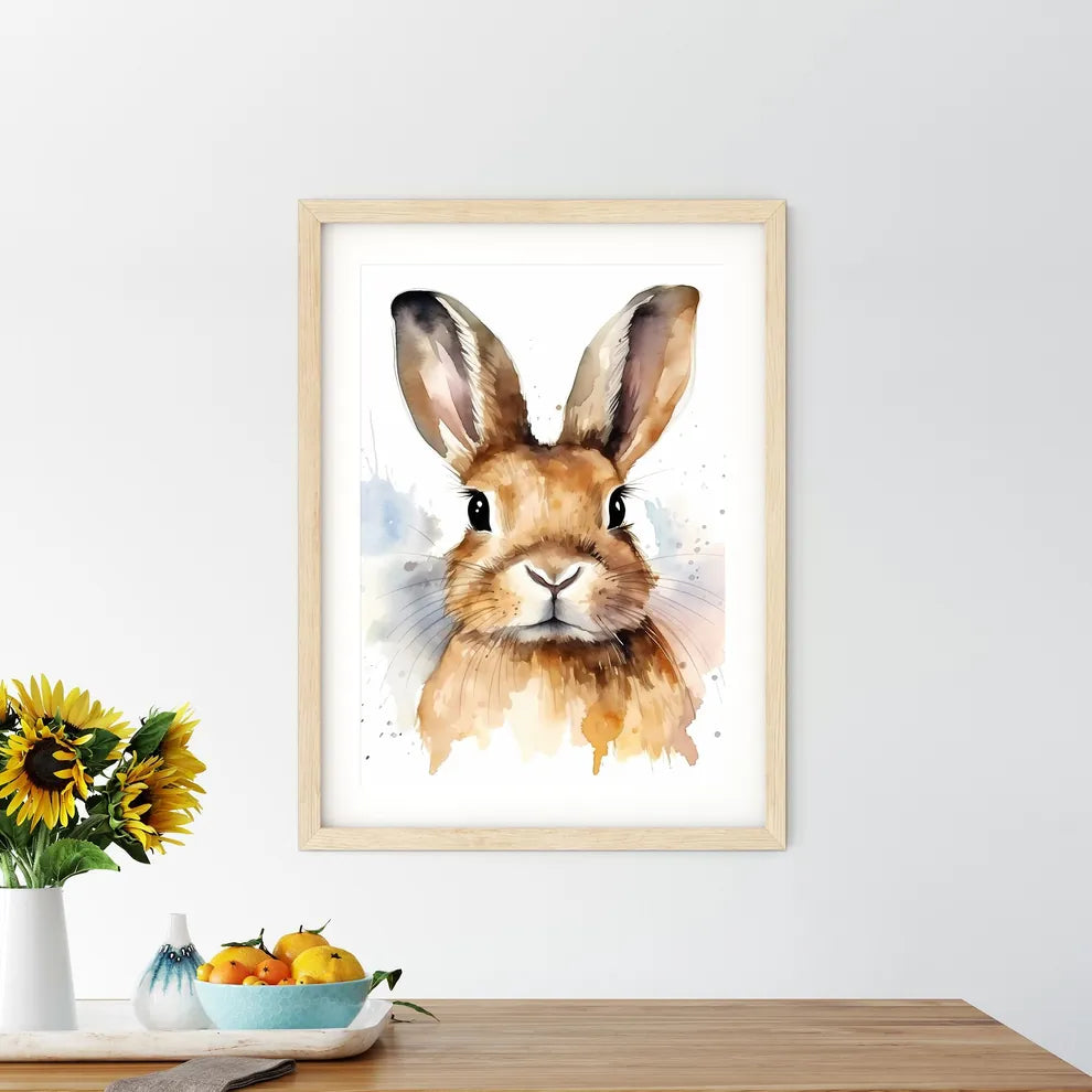 Watercolor Of A Rabbit Art Pr Size Chart