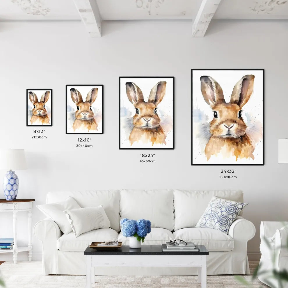 Watercolor Of A Rabbit Art Pr Art Print