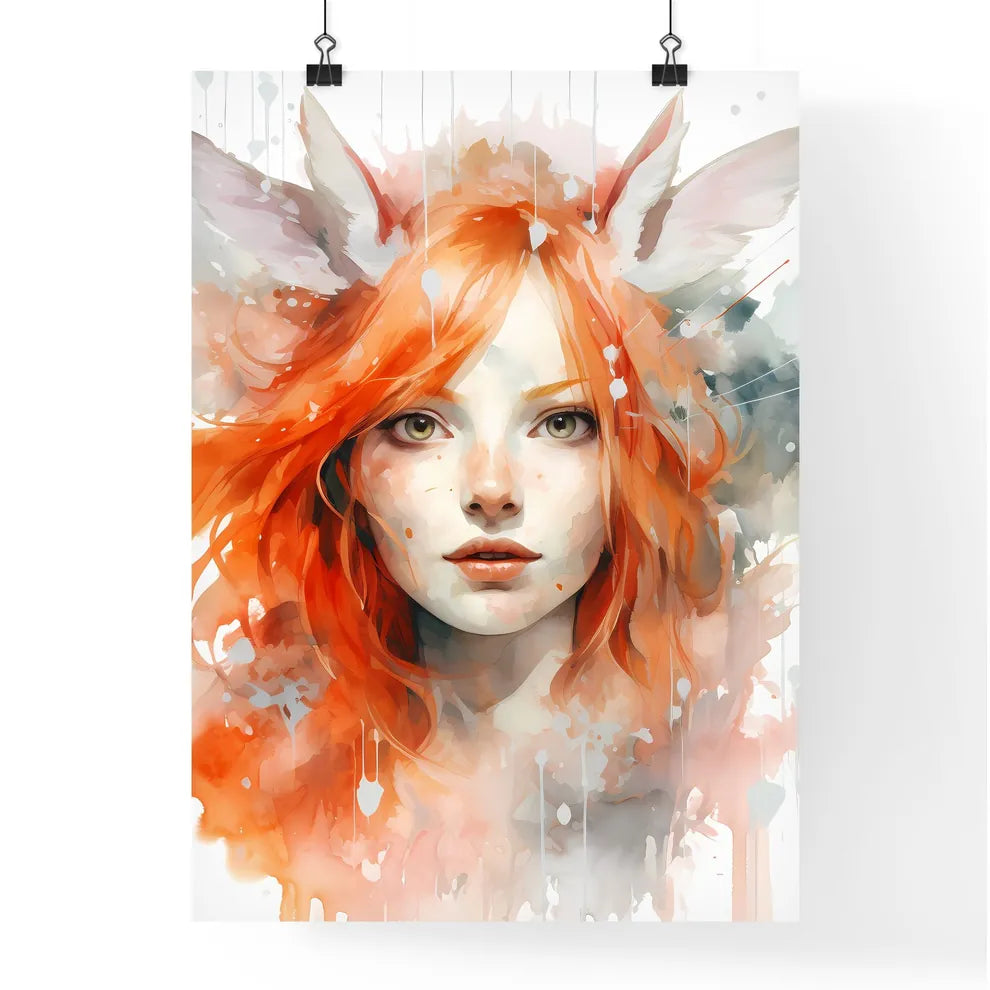 Painting Of A Woman With Red  Poster