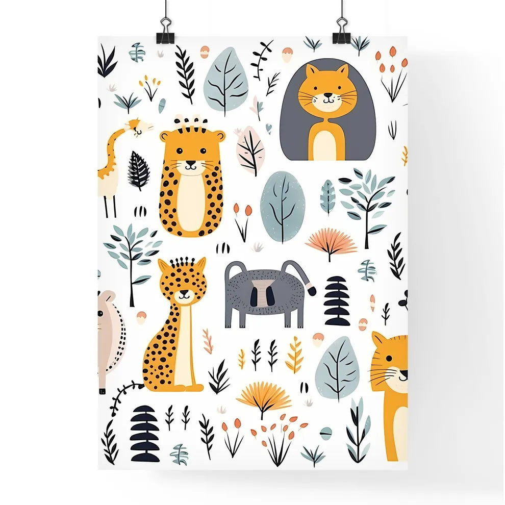 Collection Of Animals And Pla Poster